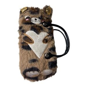 Fuzzy Leopard Sunglasses Case